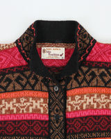 Vintage Inka Tradition Baby Alpaca Knit High Neck Half Button Cardigan - M