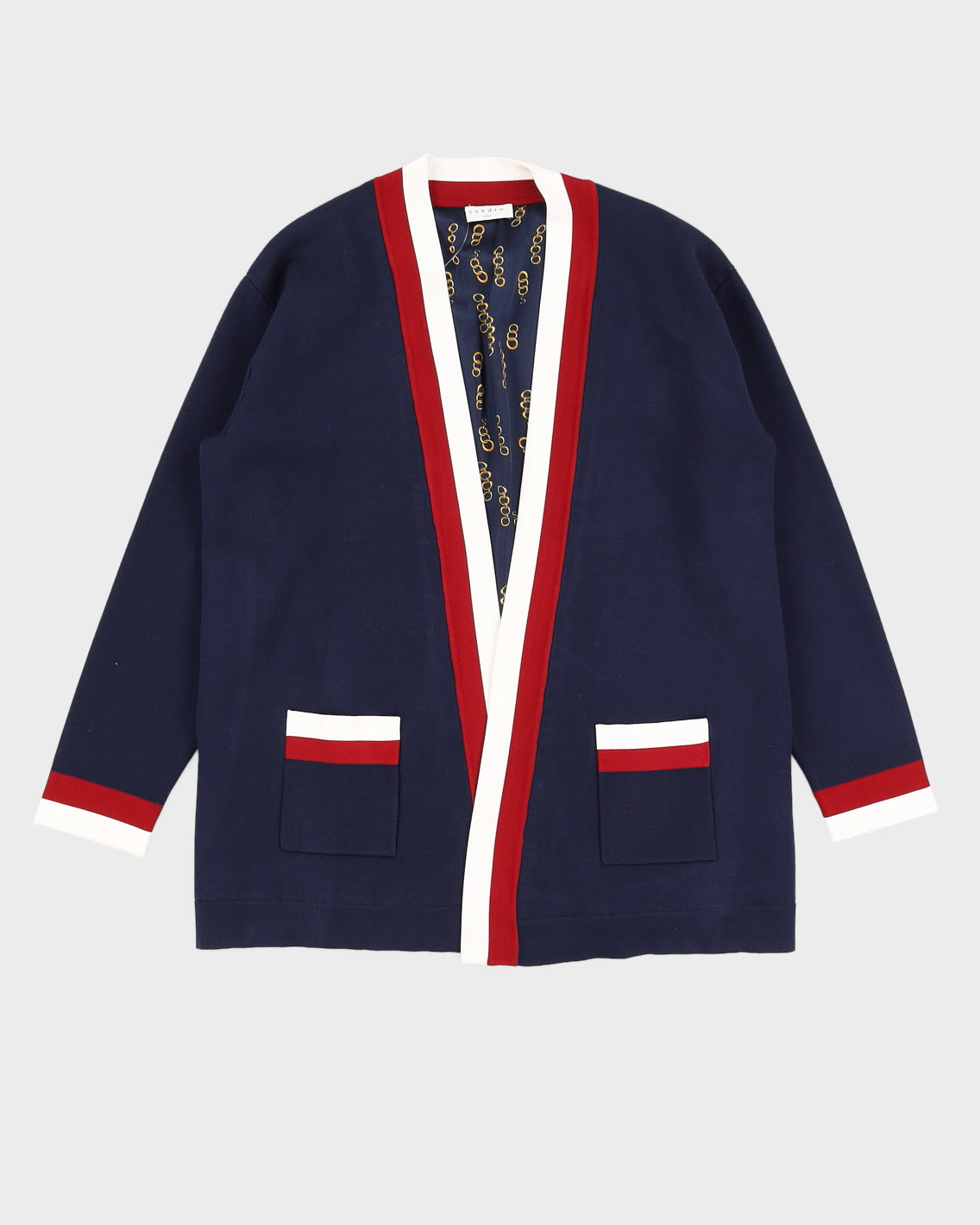 Sandro Navy Blue Knitted Cardigan - M