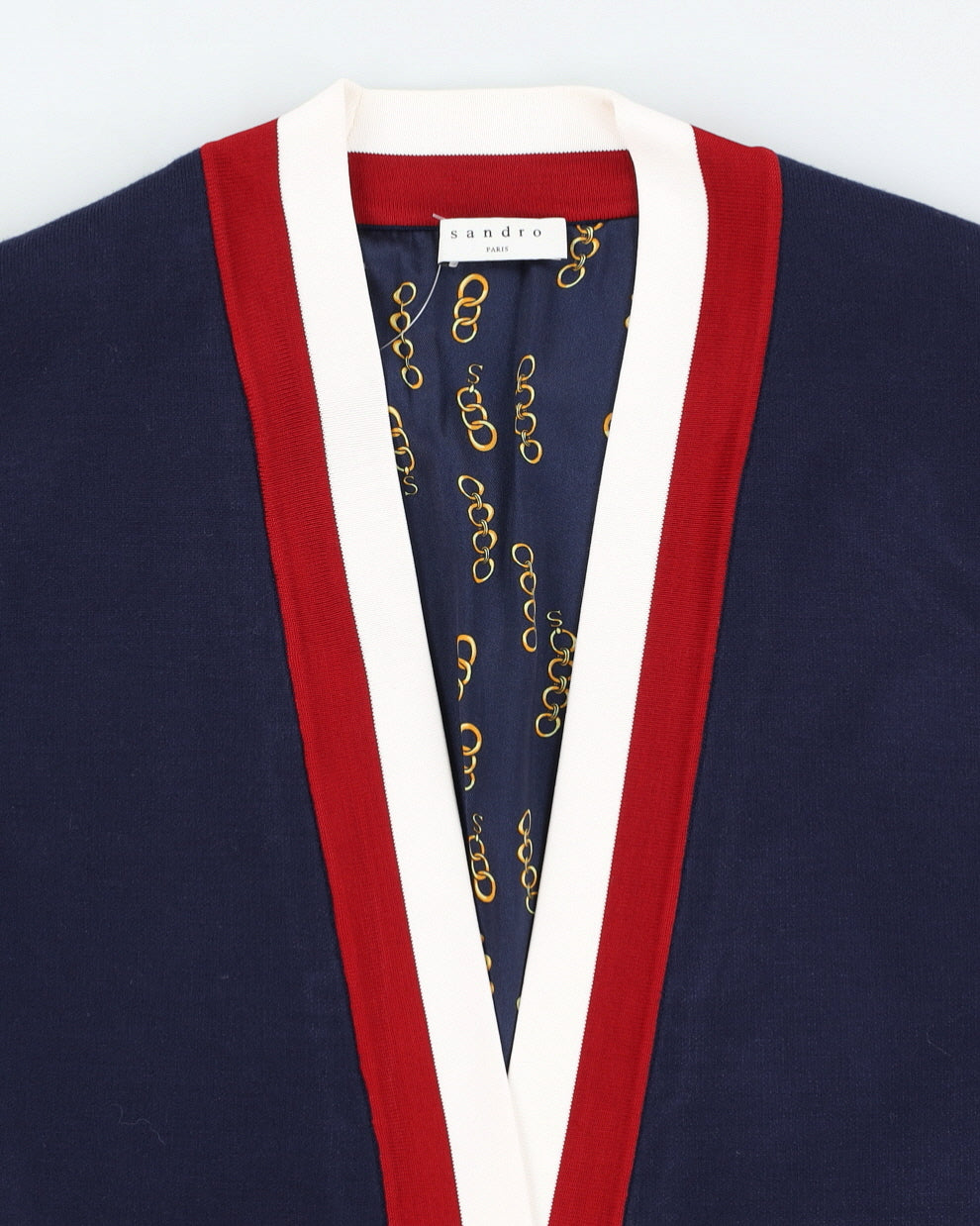 Sandro Navy Blue Knitted Cardigan - M