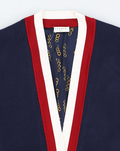 Sandro Navy Blue Knitted Cardigan - M