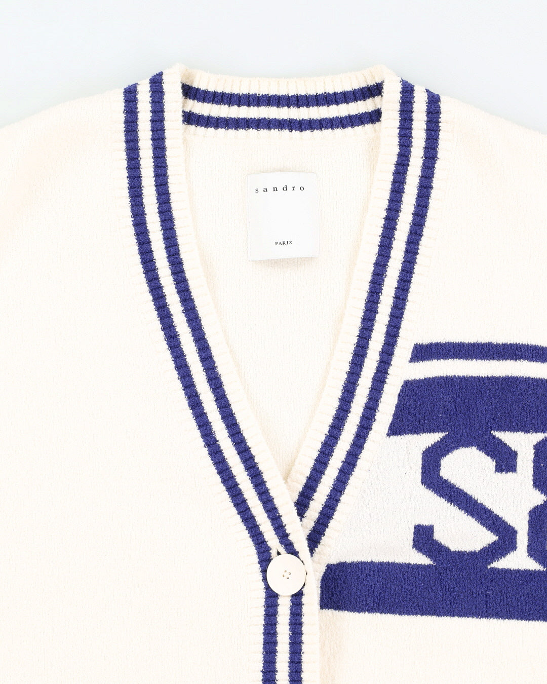 Sandro Cream Knitted Cardigan - L