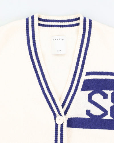 Sandro Cream Knitted Cardigan - L