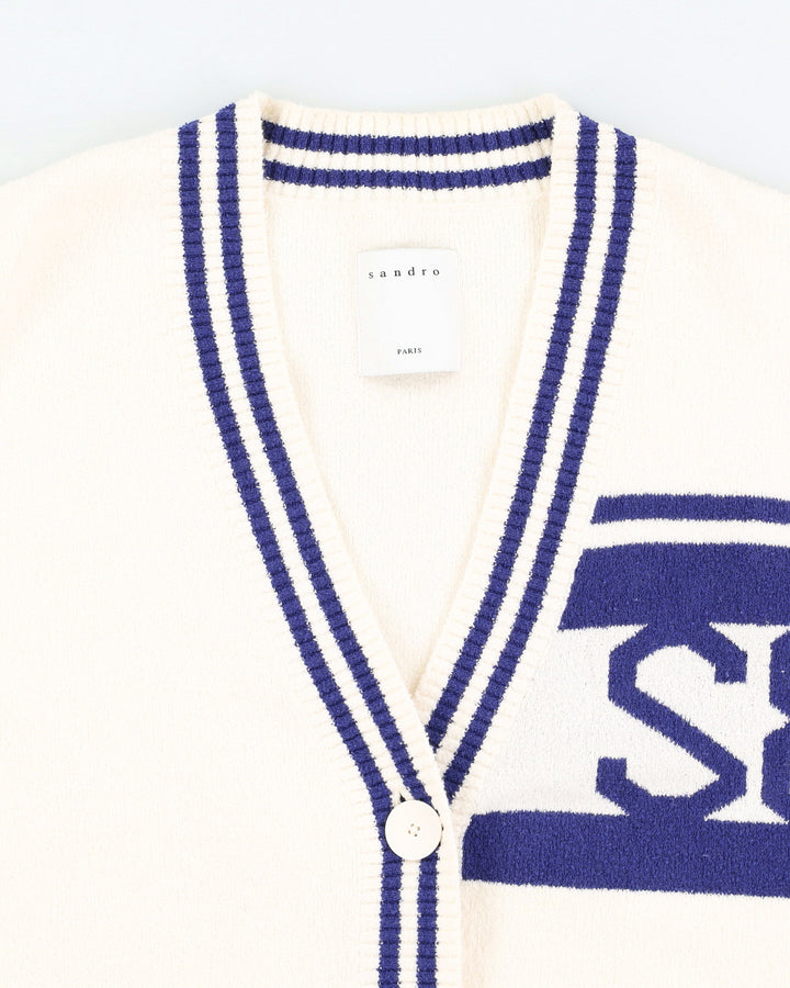 Sandro Cream Knitted Cardigan - L