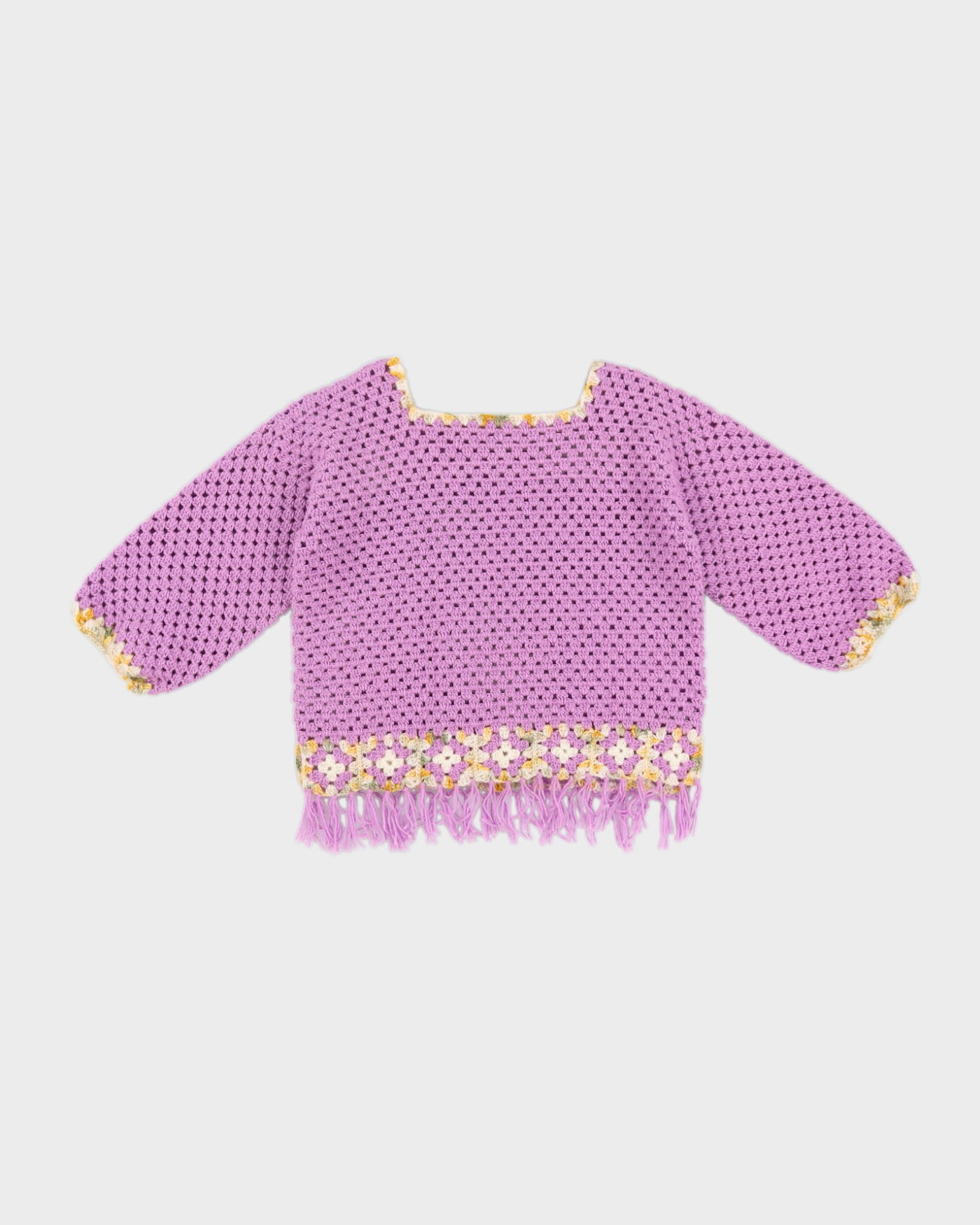 Vintage Purple Handmade Top With Tassels - M/L