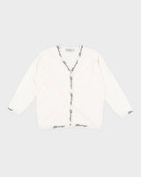 Vintage 90s Burberry White Knit Cardigan - M
