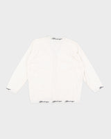 Vintage 90s Burberry White Knit Cardigan - M