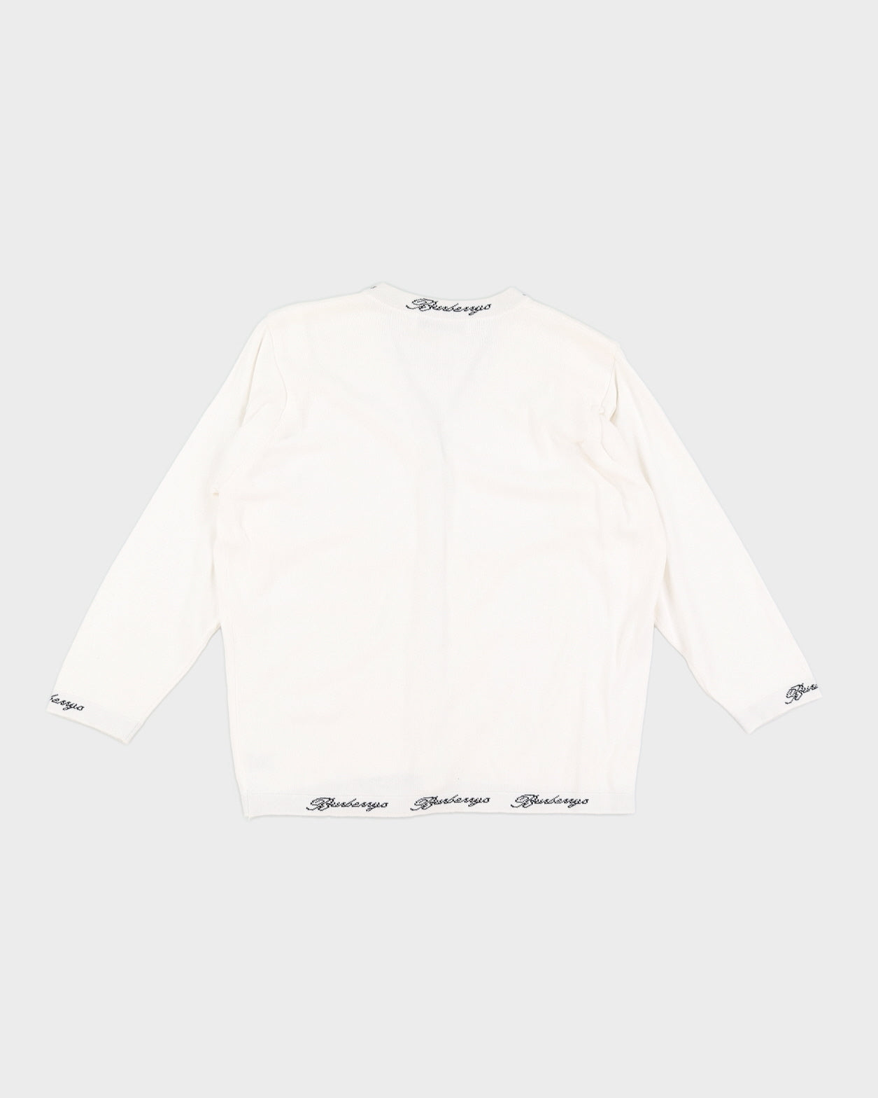 Vintage 90s Burberry White Knit Cardigan - M