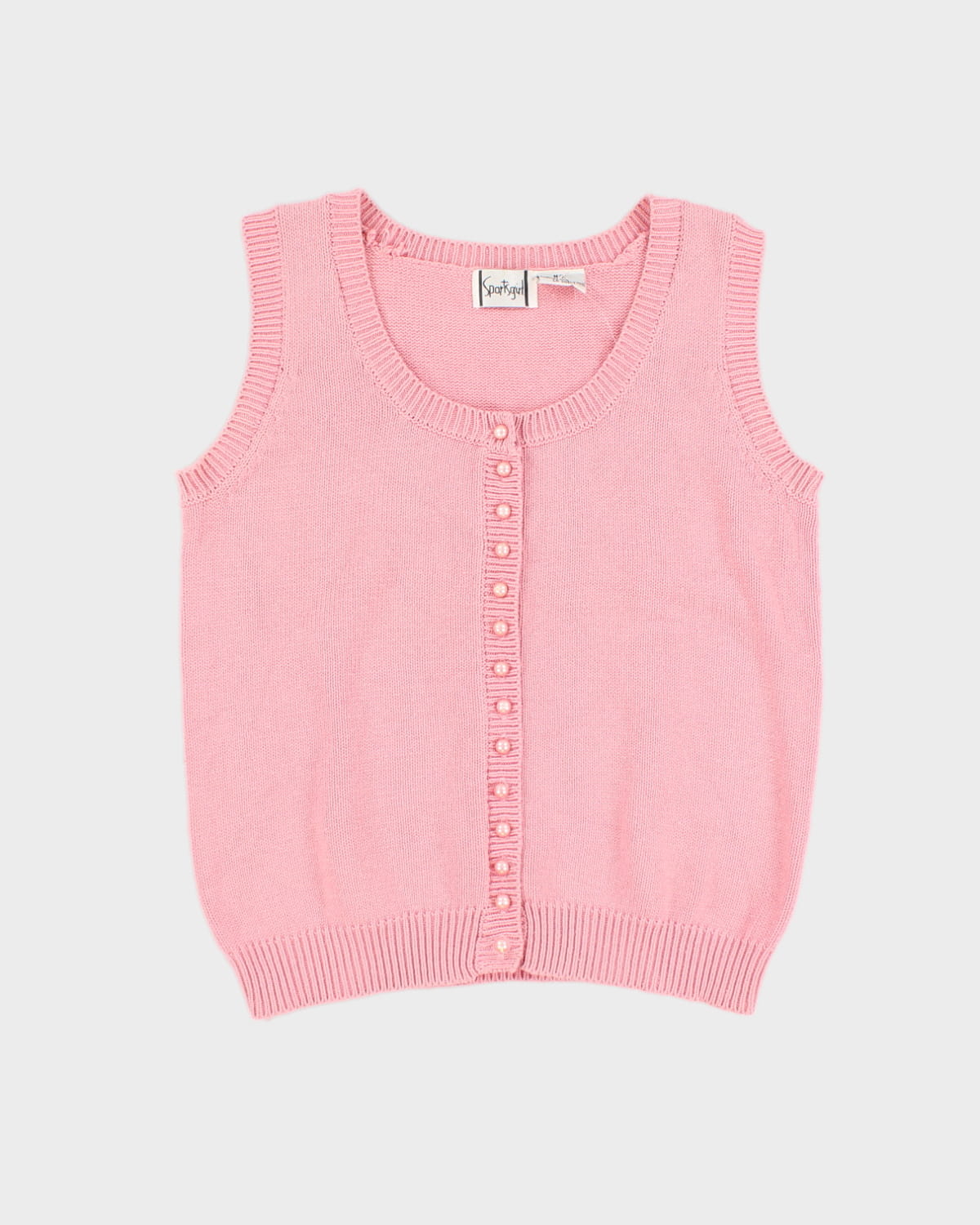Vintage 90s Sportsgirl Pink Knit Vest - M