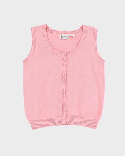 Vintage 90s Sportsgirl Pink Knit Vest - M