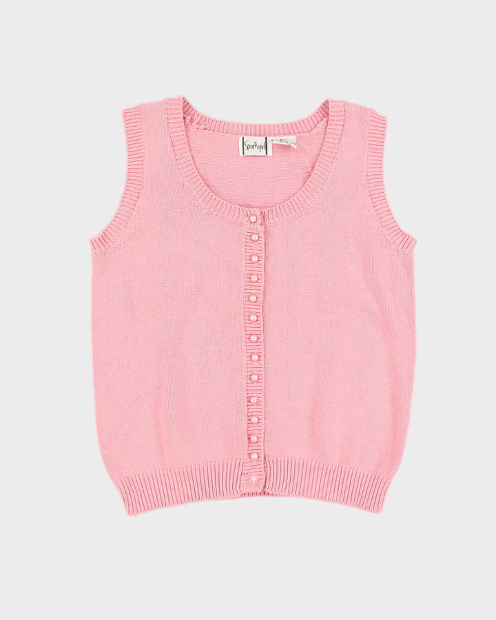 Vintage 90s Sportsgirl Pink Knit Vest - M