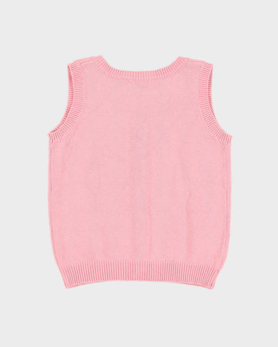 Vintage 90s Sportsgirl Pink Knit Vest - M