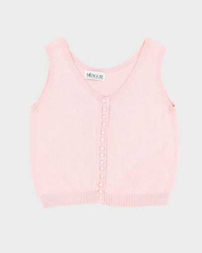 Vintage Maggie By Jana Pink Knit Vest - S