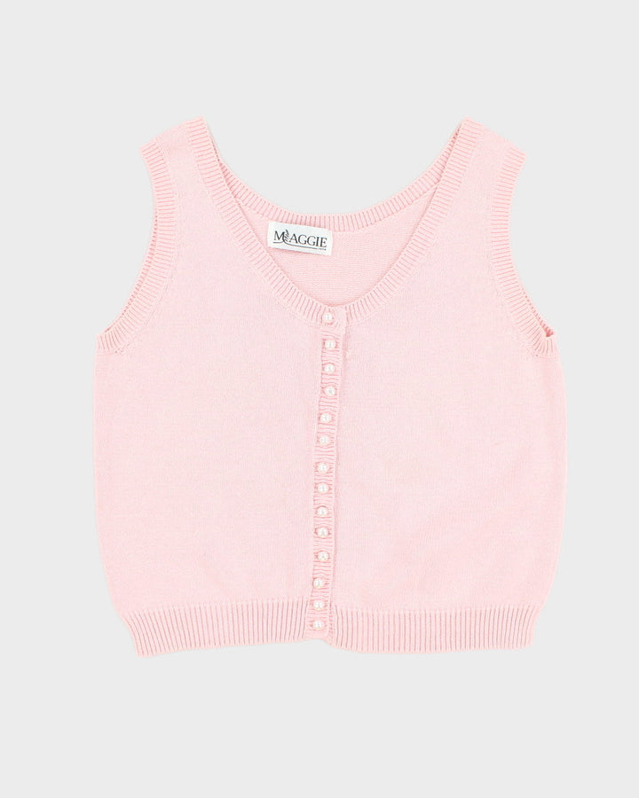 Vintage Maggie By Jana Pink Knit Vest - S