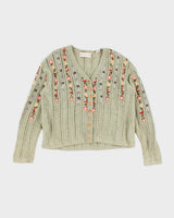Vintage Marisa Christina Flower Detailed Knit Cardigan - L