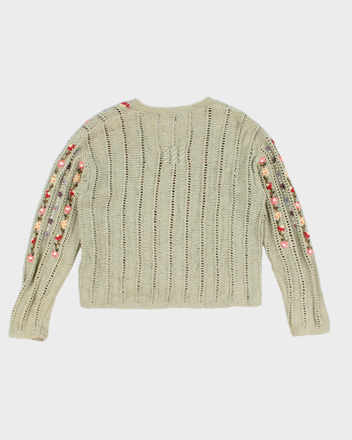 Vintage Marisa Christina Flower Detailed Knit Cardigan - L