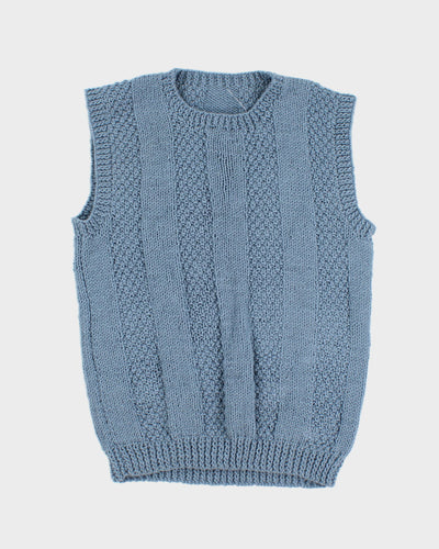 Vintage Blue Knit Vest - M
