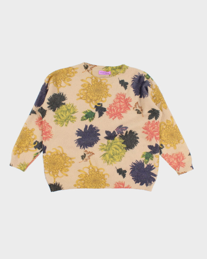 Vintage Floral Knit Jumper - L