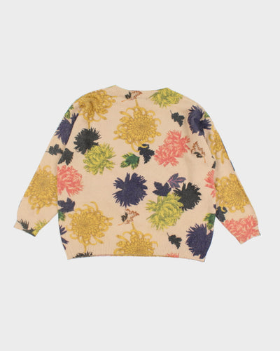 Vintage Floral Knit Jumper - L