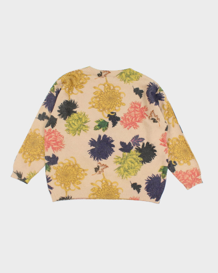 Vintage Floral Knit Jumper - L