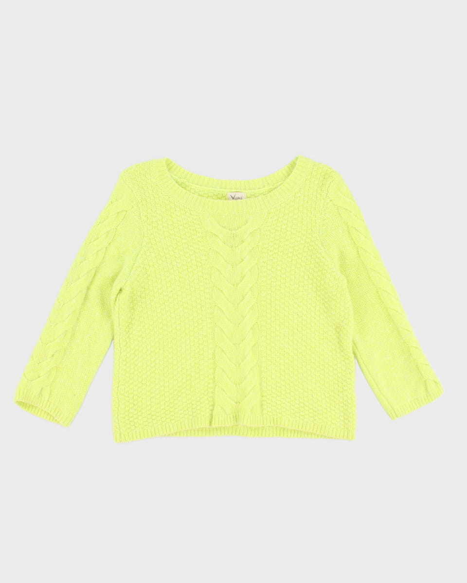 Feminine Green Knit Jumper - XS