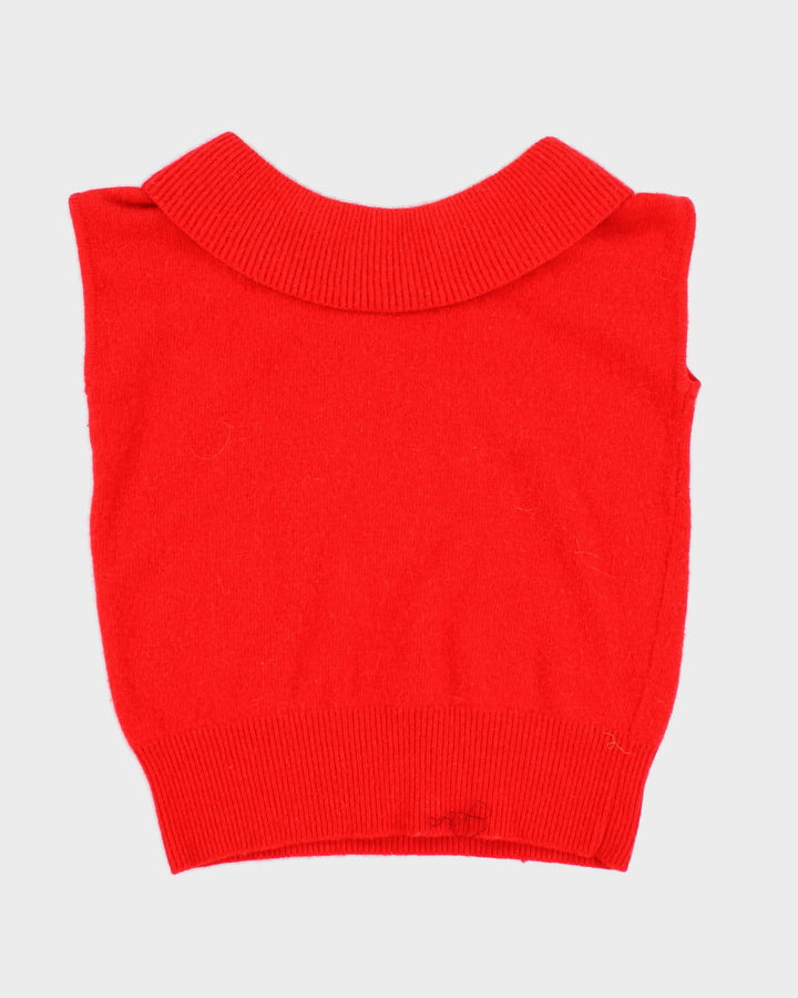 Vintage Darling Red Knit Vest - M