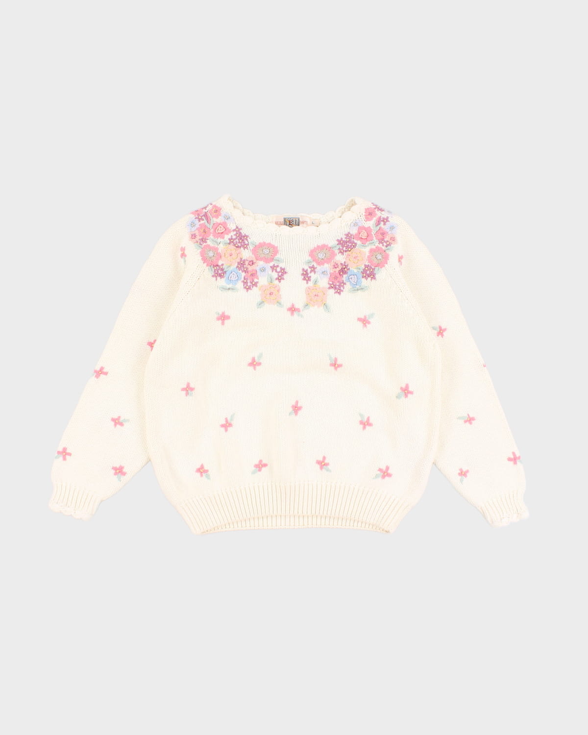 Vintage Nicole Earth Darling Floral Knit Jumper - L