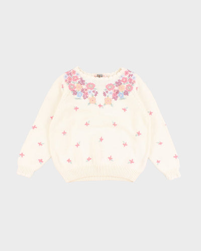 Vintage Nicole Earth Darling Floral Knit Jumper - L