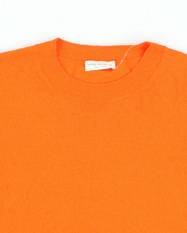 Dries Van Noten Orange Thin Crewneck Knit Sweatshirt - XS