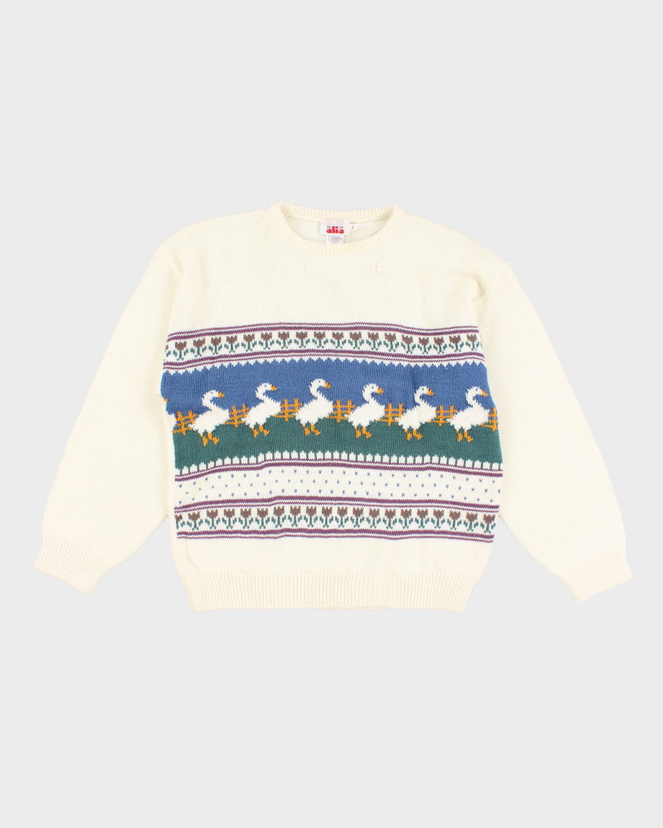 Vintage Alia Knit Duck Jumper - L