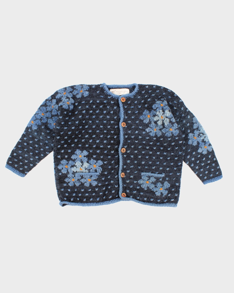 Vintage Wool Floral Cardigan - XL