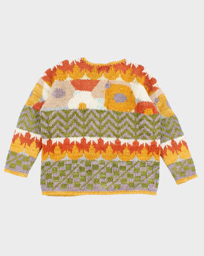 Vintage 90s Express Tricot Handknitted Wool Cardigan - L