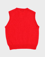 Vintage 90s L.L. Bean Red Wool Knit Sleeveless Vest - S/M