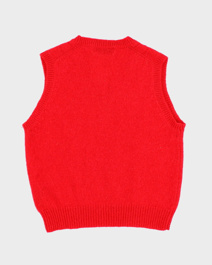 Vintage 90s L.L. Bean Red Wool Knit Sleeveless Vest - S/M