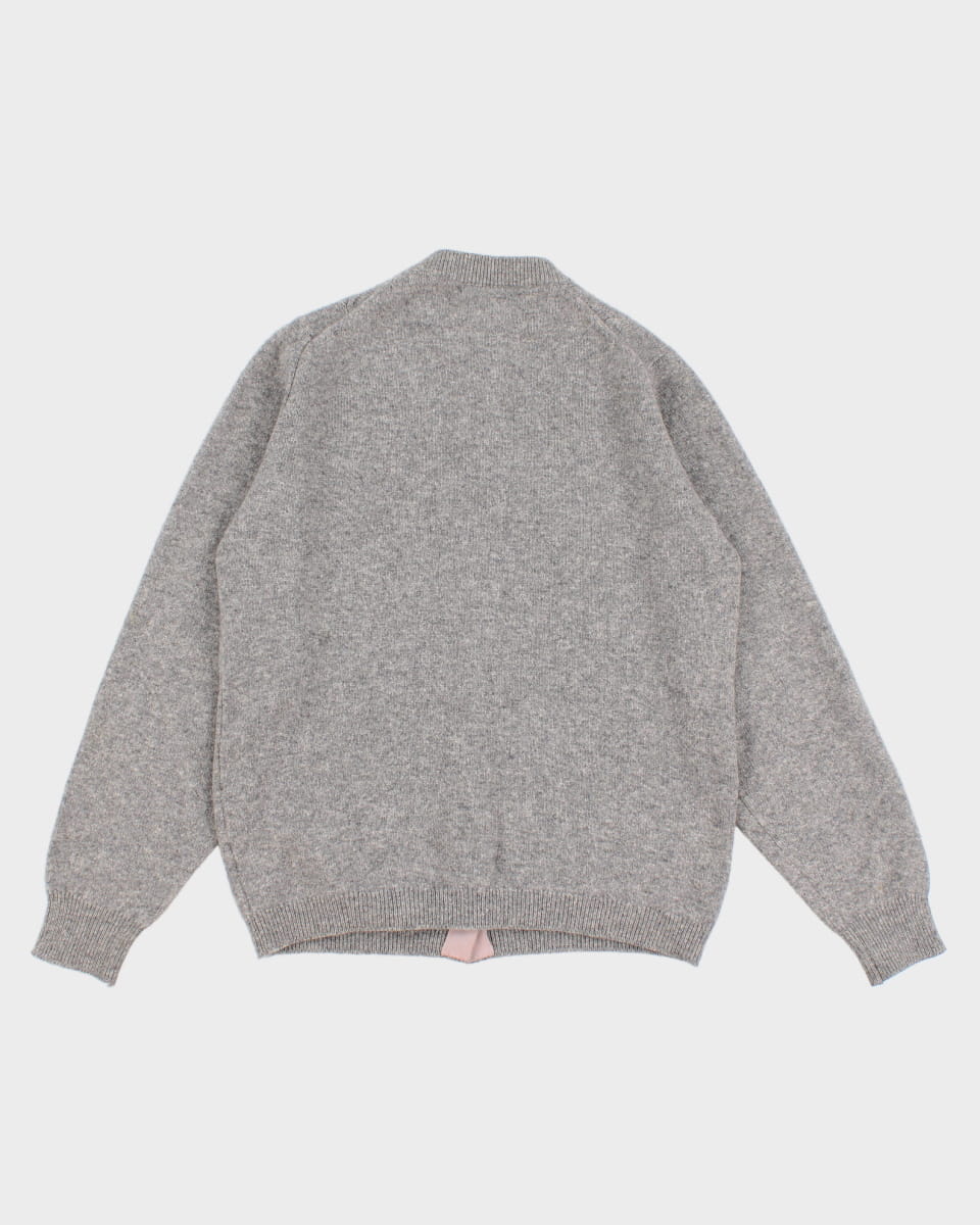 Vintage 70s Pringle For Lane Crawford Grey Knit Cardigan - XS/S