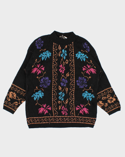 Vintage Patterned Knit Long sleeve - M