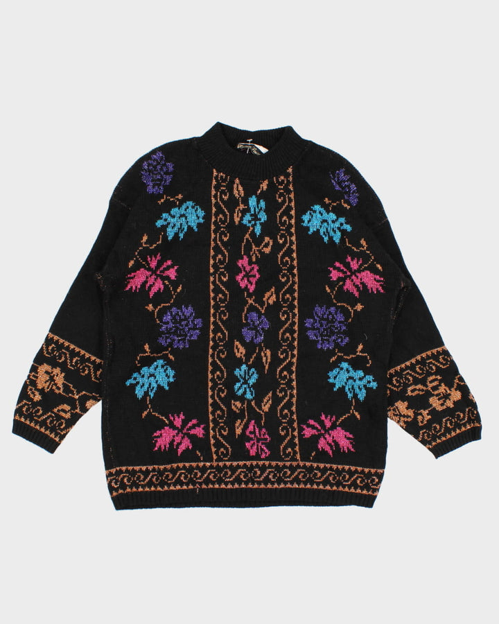 Vintage Patterned Knit Long sleeve - M