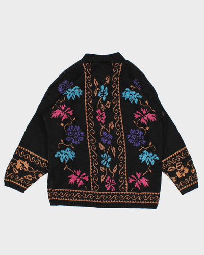 Vintage Patterned Knit Long sleeve - M