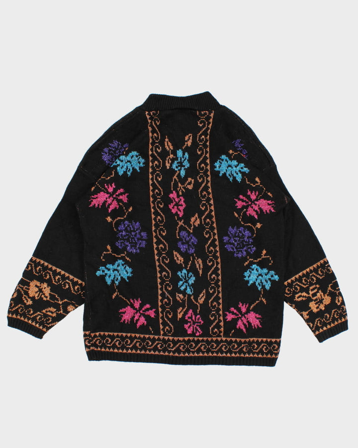 Vintage Patterned Knit Long sleeve - M