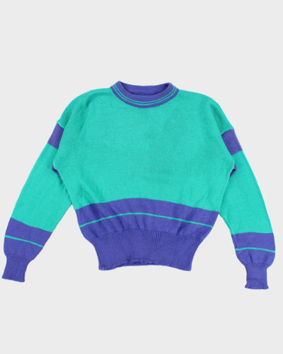 Vintage Turquoise Knit Long Sleeve - M