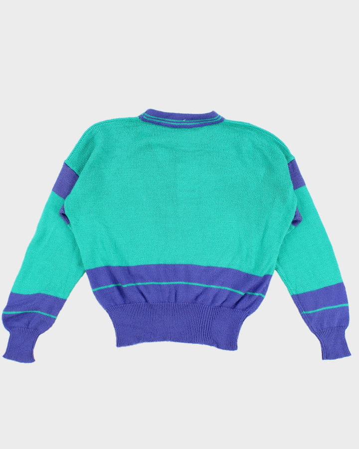 Vintage Turquoise Knit Long Sleeve - M