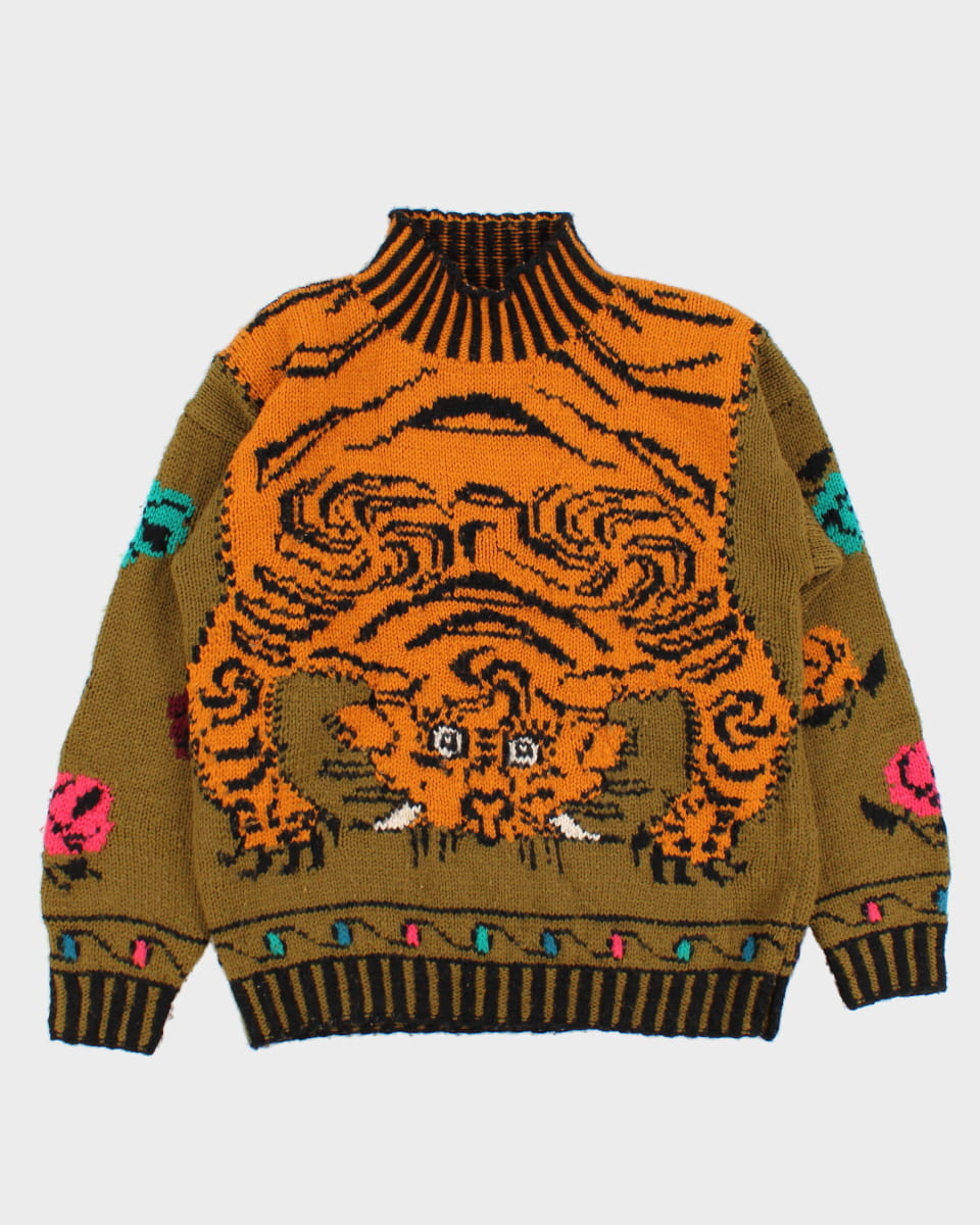 Vintage Tiger Knit Jumper - S