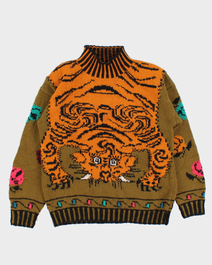 Vintage Tiger Knit Jumper - S