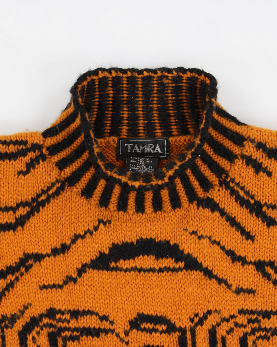 Vintage Tiger Knit Jumper - S