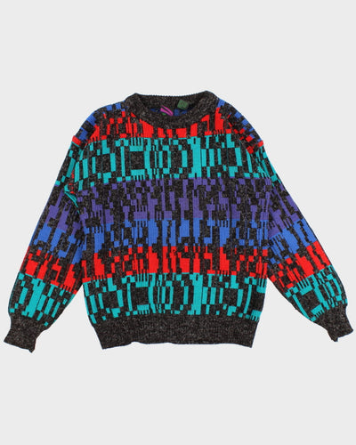80's Patterned Knit Jumper- S