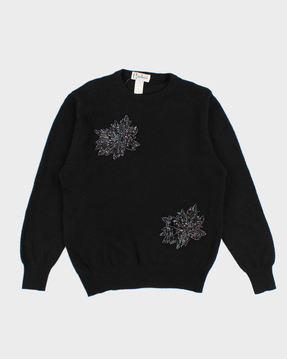 Vintage Wool Blend Beaded Knit Jumper - M