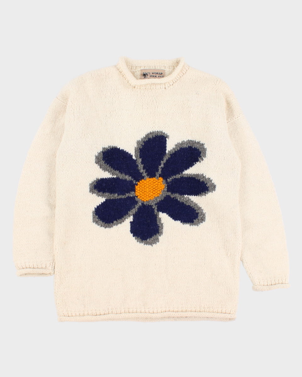 Vintage Pure Wool Knit Jumper - L