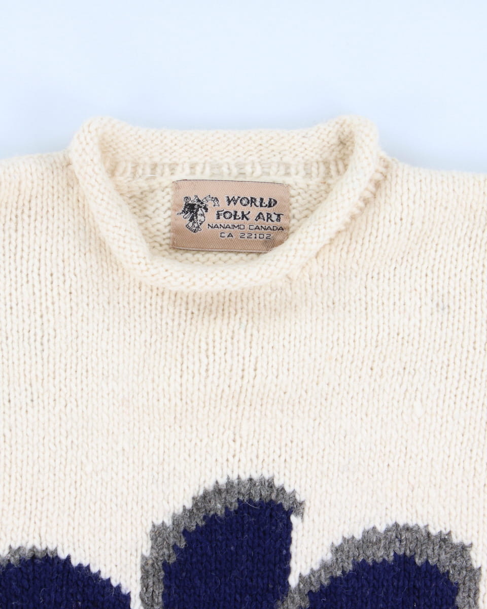 Vintage Pure Wool Knit Jumper - L