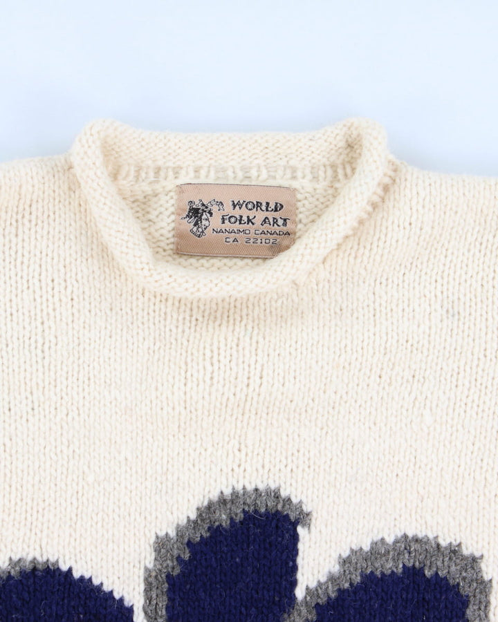 Vintage Pure Wool Knit Jumper - L