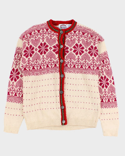 Vintage Nordic Wool Knit Cardigan - M