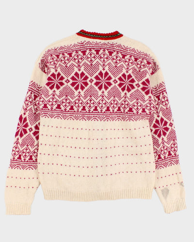 Vintage Nordic Wool Knit Cardigan - M